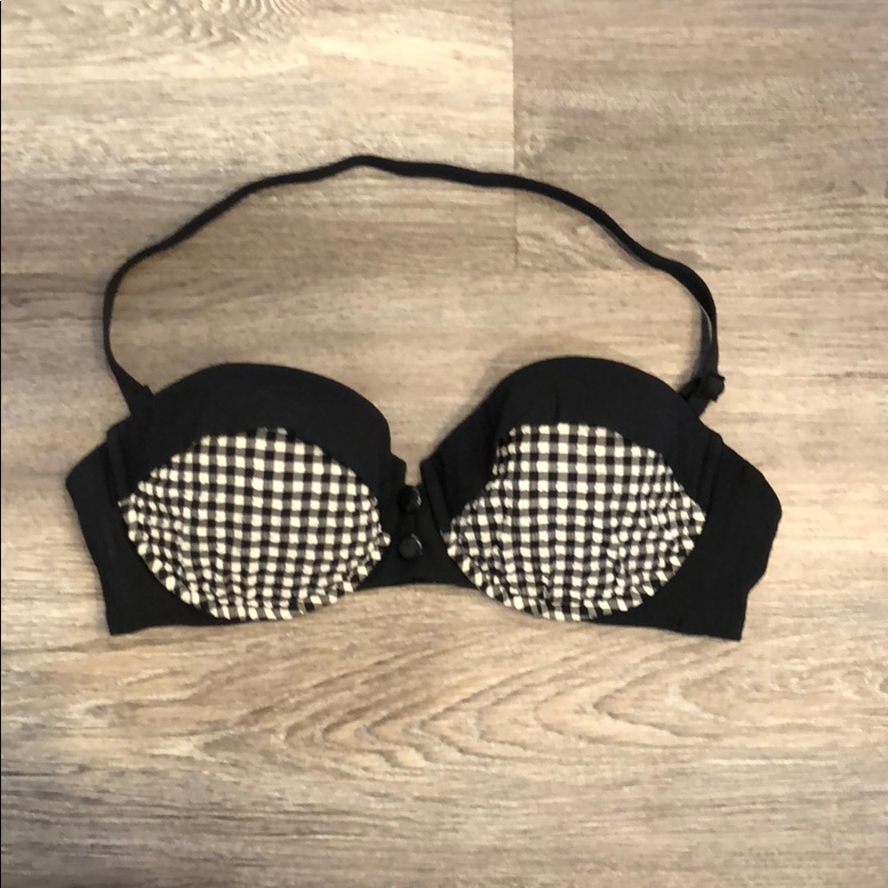 SHAN Black and White Bikini Top
